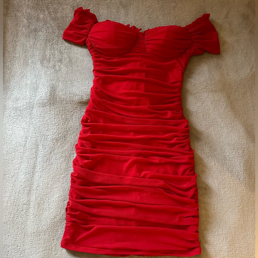 Windsor- Red Mesh mini dress